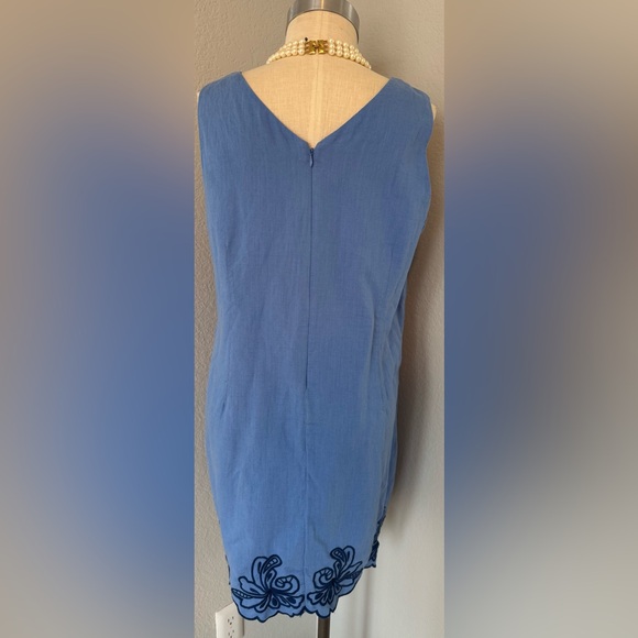 Talbots Embroidered Scallop Edge Hem Dress 16 Petite - Picture 3 of 10